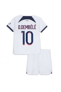 Fotbalové Dres Paris Saint-Germain Ousmane Dembele #10 Dětské Venkovní Oblečení 2023-24 Krátký Rukáv (+ trenýrky)